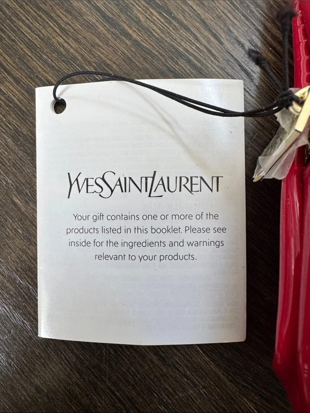 YSL Beauty Red Patent Cosmetic Pouch NWT Saint Laurent Makeup Bag